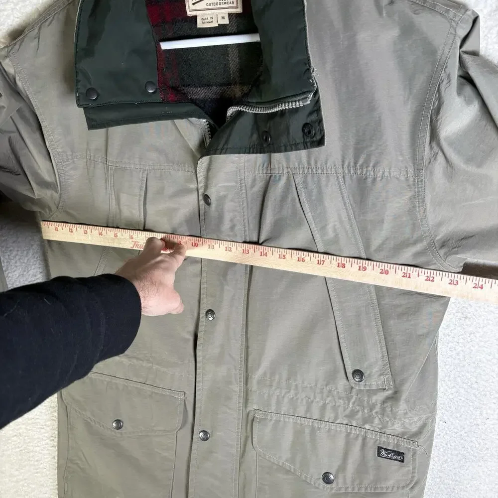 Vintage Woolrich Fieldstone Jacket Mens Medium Beige Wool Lined Field Coat READ